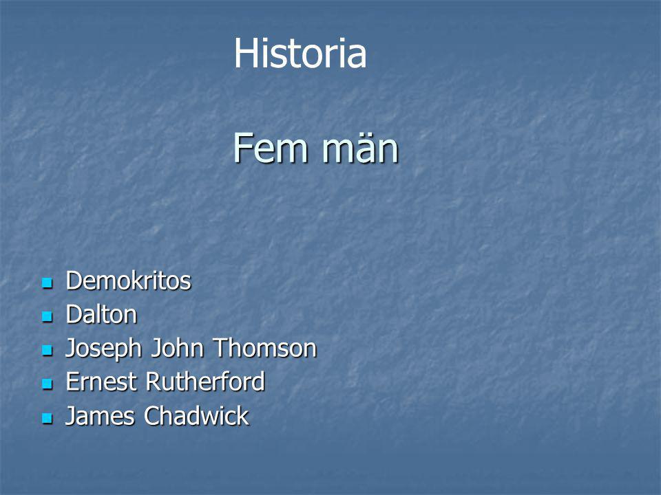 Historia Fem män Demokritos Dalton Joseph John Thomson