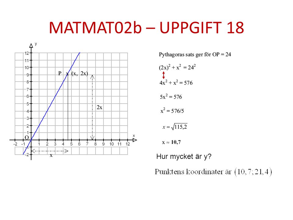 MATMAT02b – UPPGIFT 18 Hur mycket är y