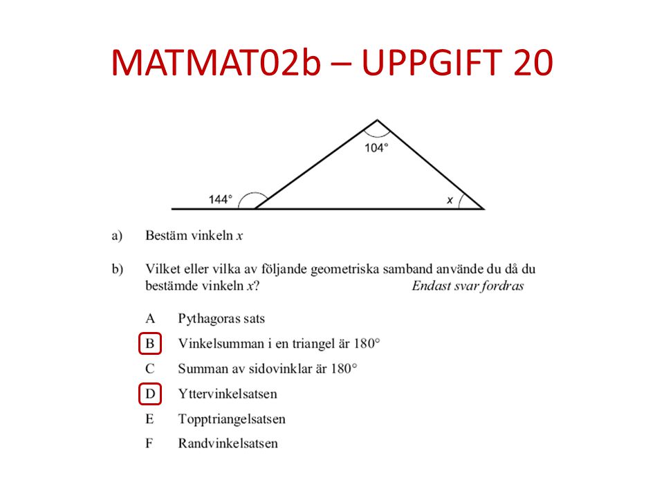 MATMAT02b – UPPGIFT 20