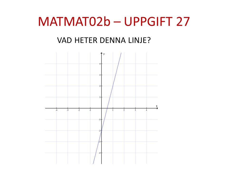 MATMAT02b – UPPGIFT 27 VAD HETER DENNA LINJE