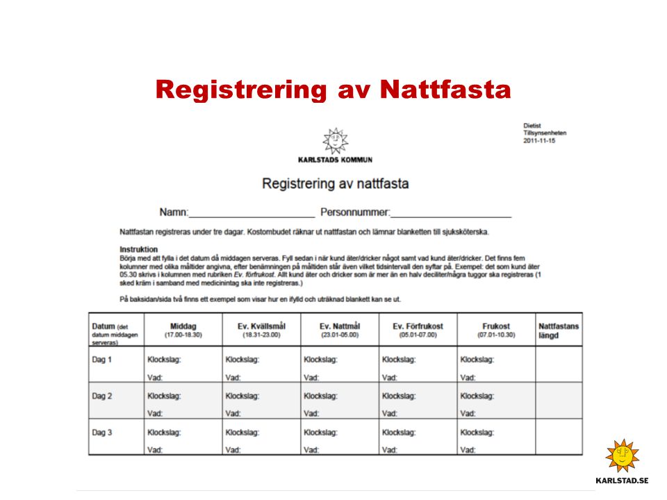 Registrering av Nattfasta
