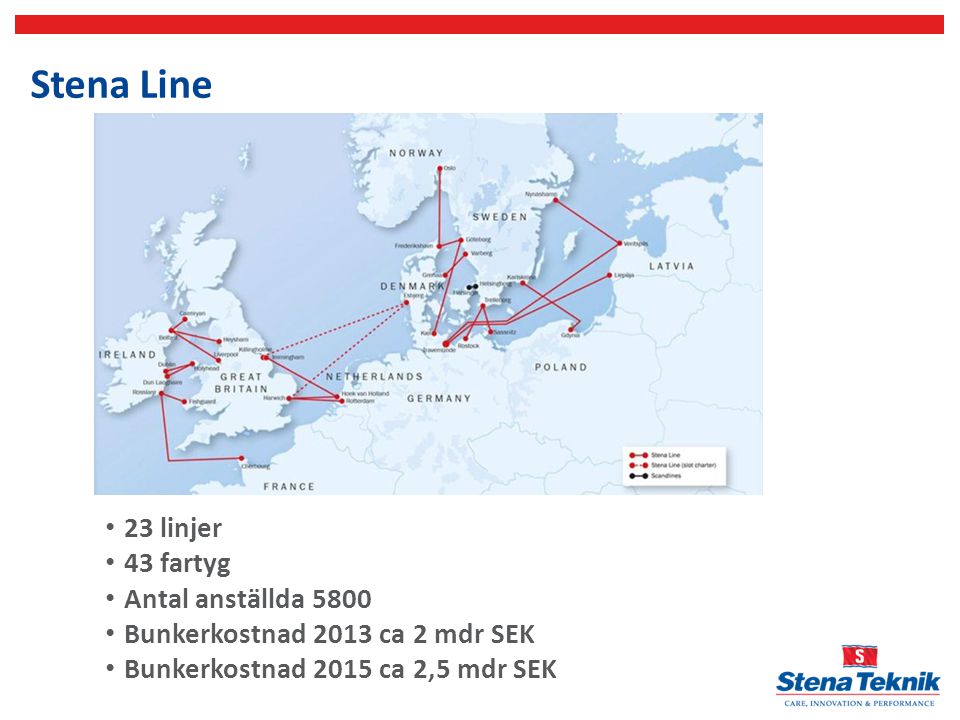 Stena Line 23 linjer 43 fartyg Antal anställda 5800