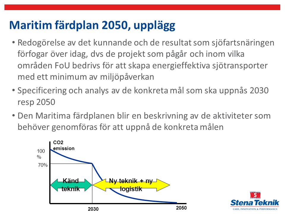 Maritim färdplan 2050, upplägg