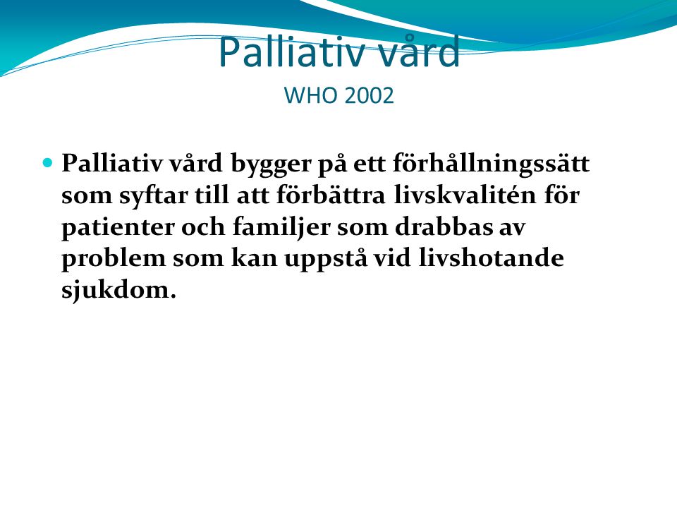 2727 Palliativ vård WHO