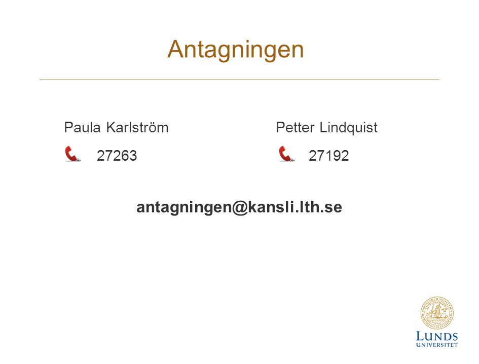 Antagningen Paula Karlström 27263