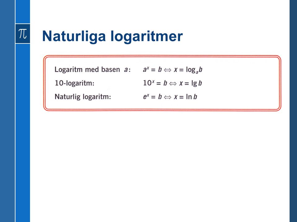 Naturliga logaritmer