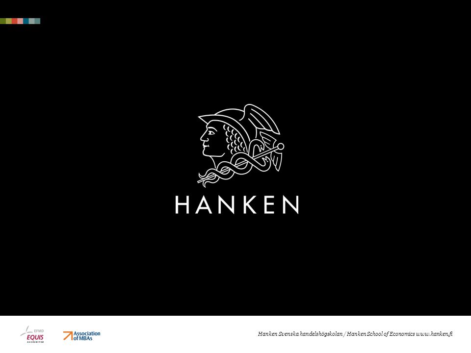 Hanken Svenska handelshögskolan / Hanken School of Economics www