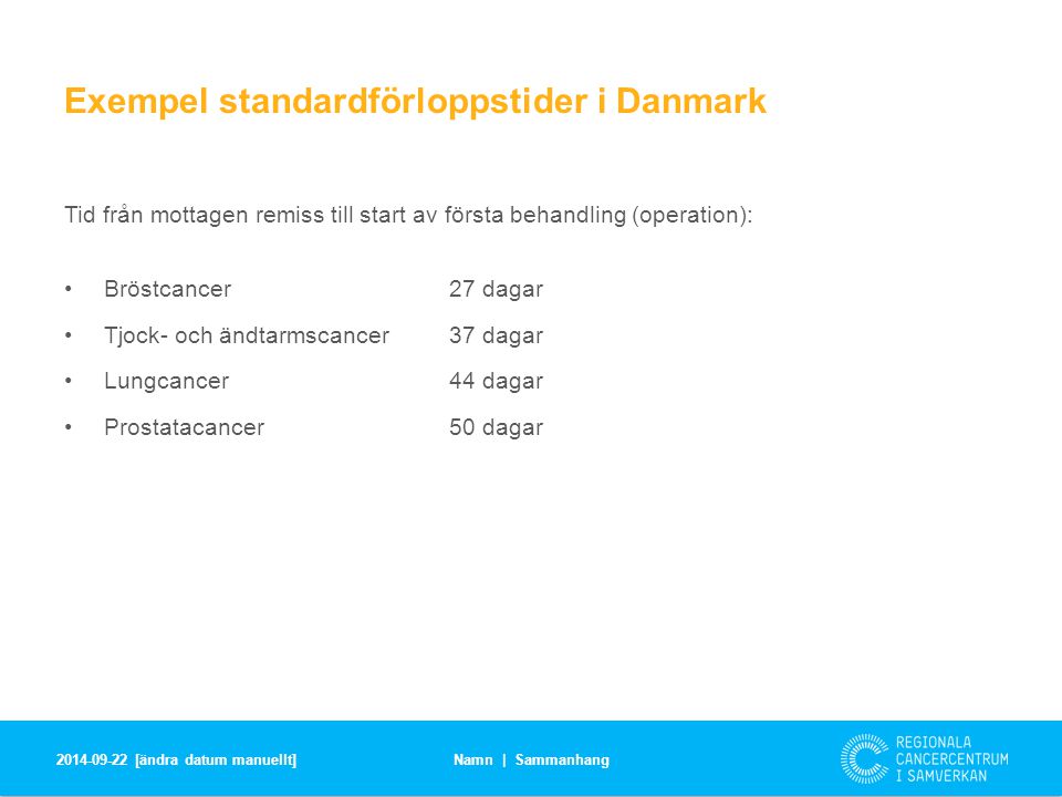Exempel standardförloppstider i Danmark