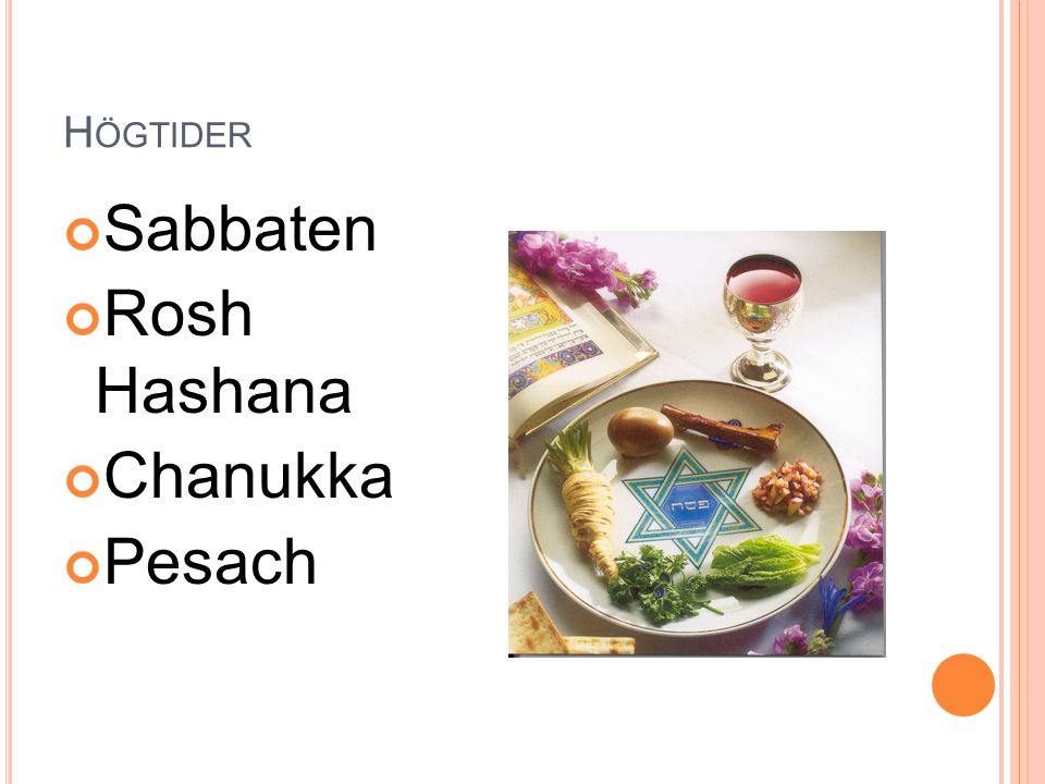 Högtider Sabbaten Rosh Hashana Chanukka Pesach