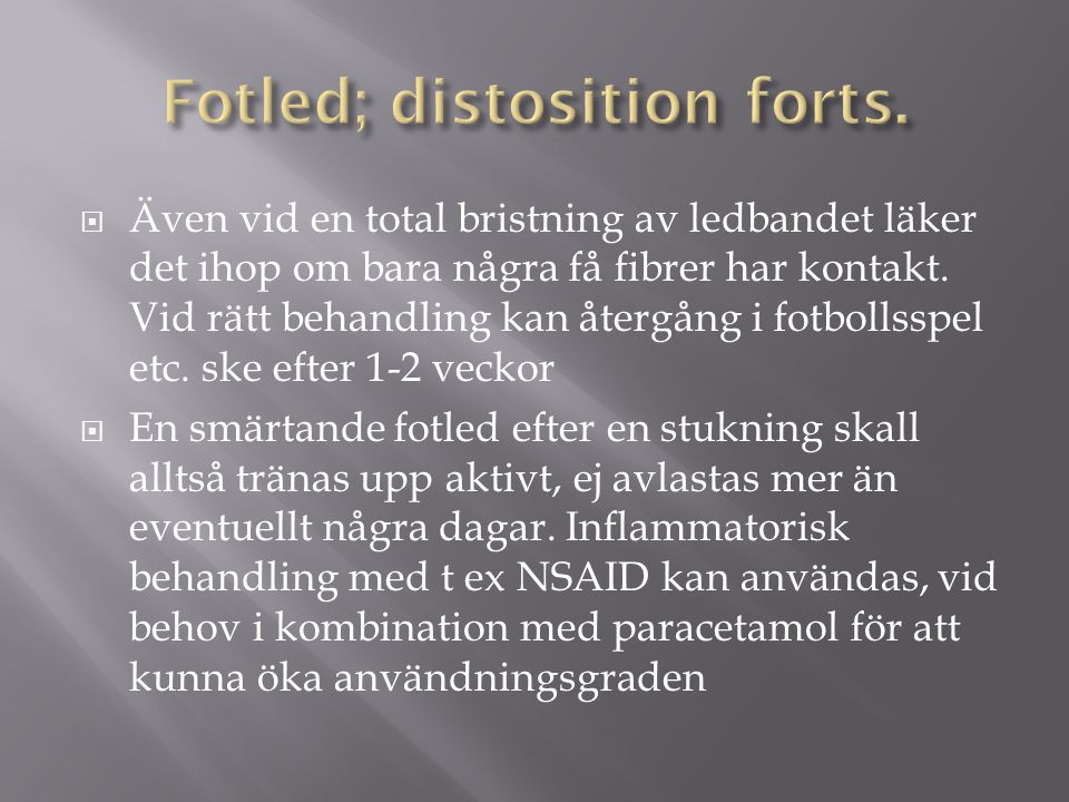Fotled; distosition forts.