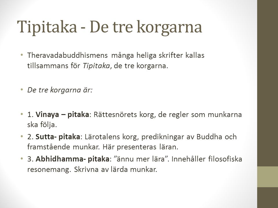 Tipitaka - De tre korgarna