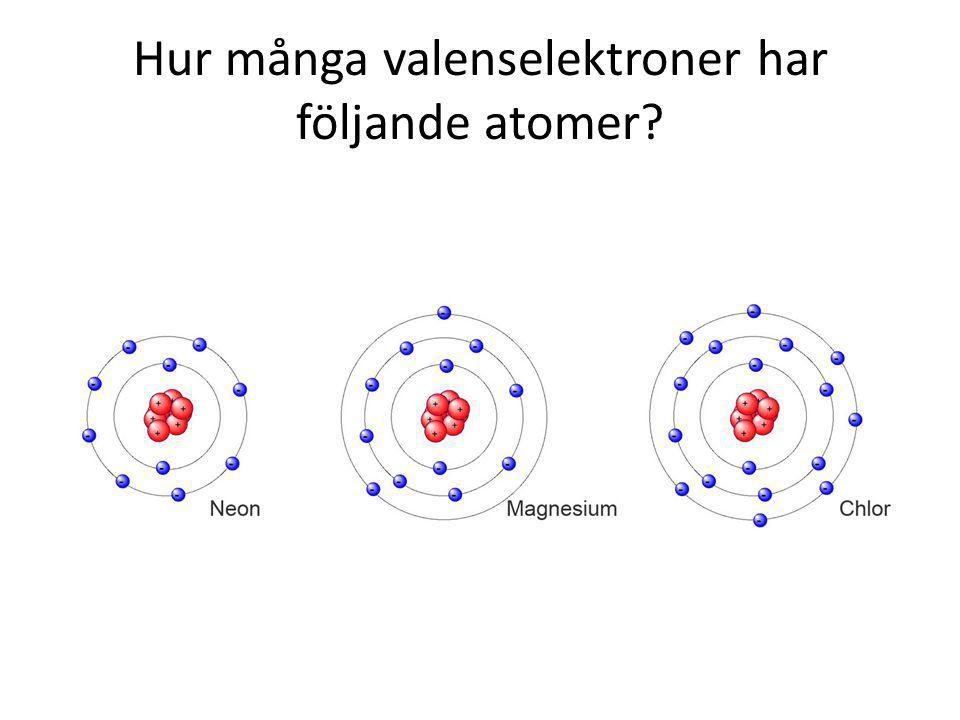 Hur många valenselektroner har följande atomer