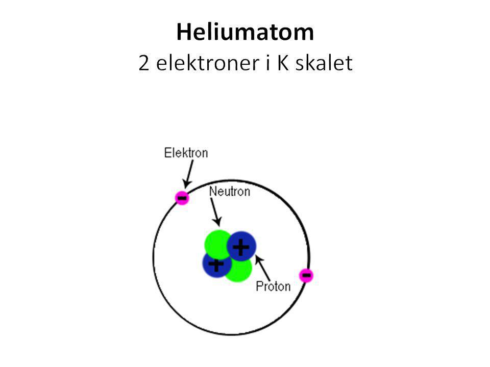 Heliumatom 2 elektroner i K skalet