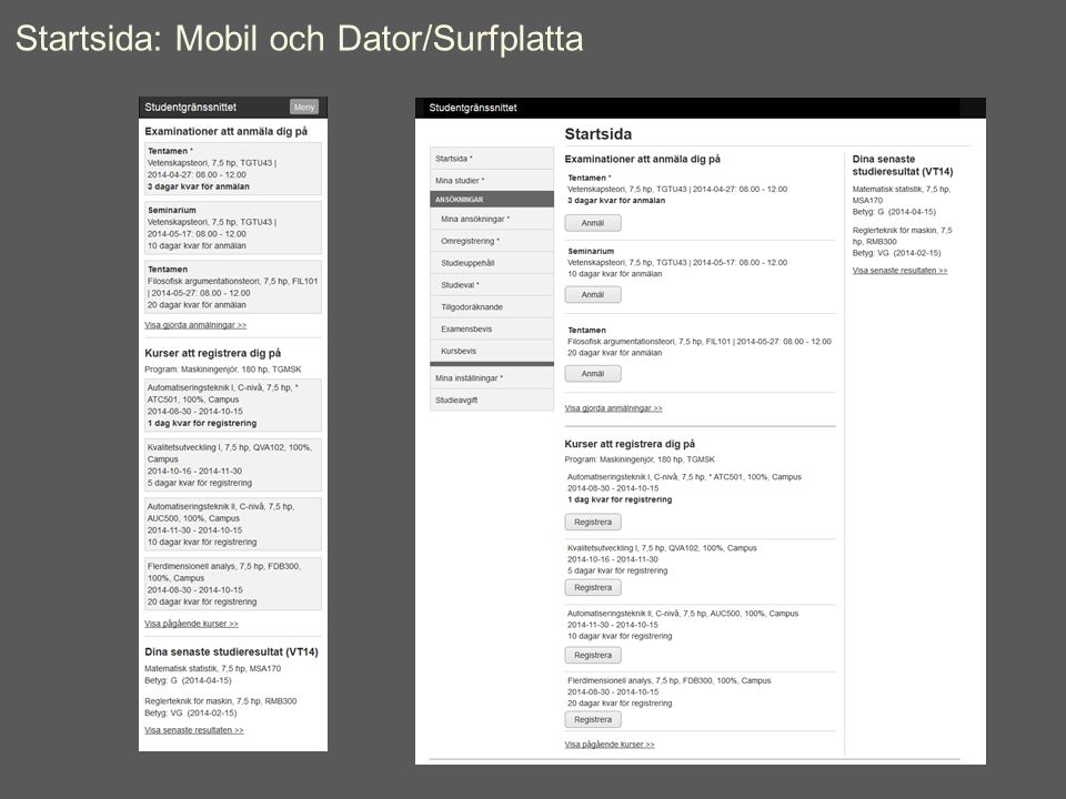 Startsida: Mobil och Dator/Surfplatta