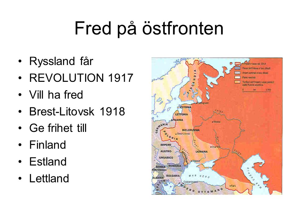 Fred på östfronten Ryssland får REVOLUTION 1917 Vill ha fred