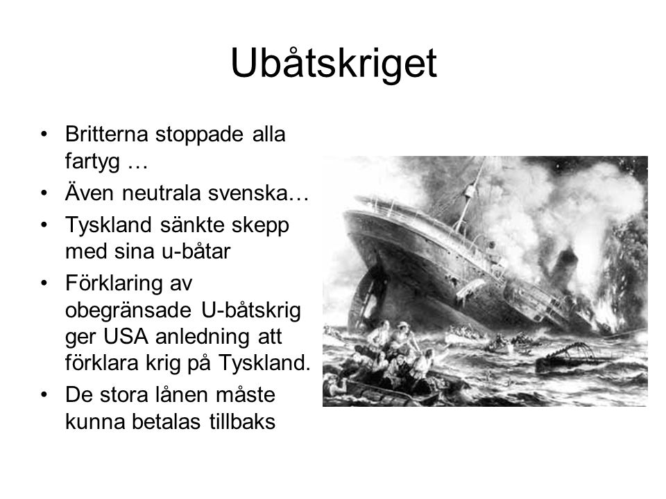 Ubåtskriget Britterna stoppade alla fartyg … Även neutrala svenska…