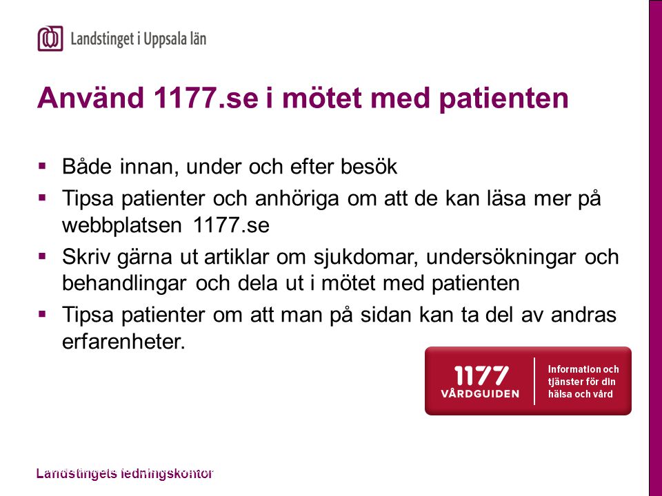 Använd 1177.se i mötet med patienten