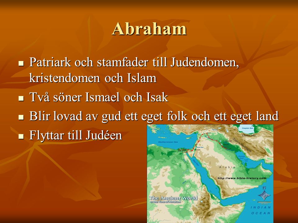 Abraham Patriark och stamfader till Judendomen, kristendomen och Islam