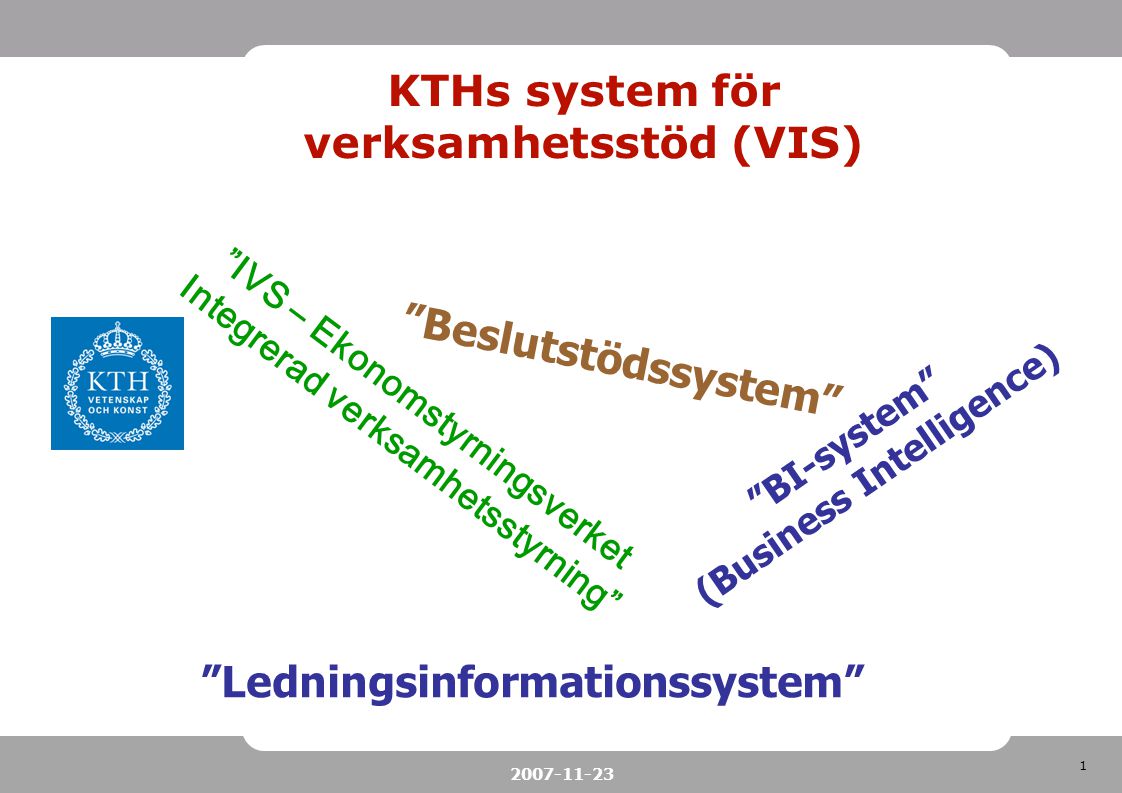 KTHs system för verksamhetsstöd (VIS)