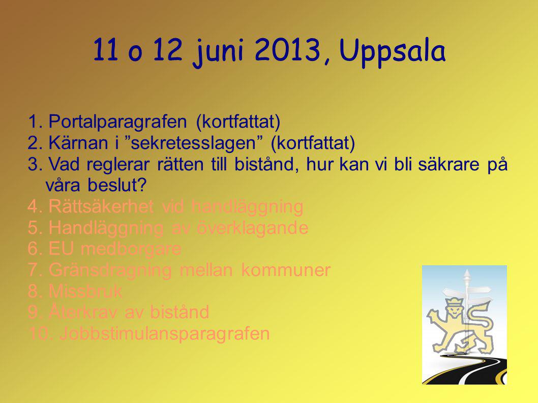 11 o 12 juni 2013, Uppsala 1. Portalparagrafen (kortfattat)