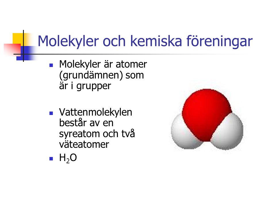 Molekyler och kemiska föreningar