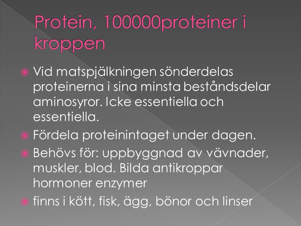Protein, proteiner i kroppen