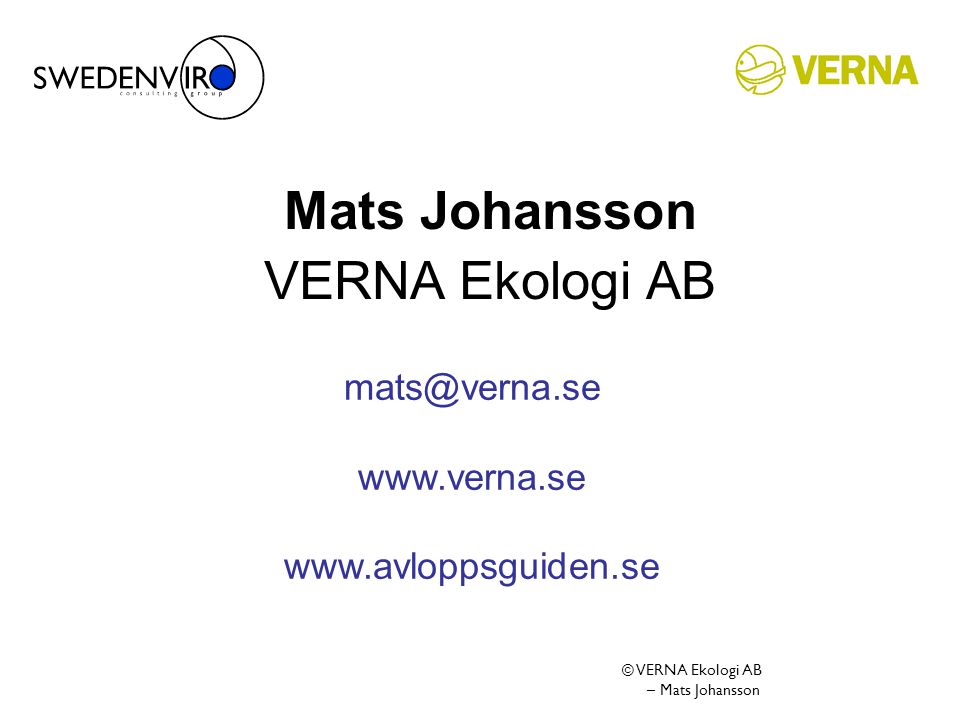 Mats Johansson VERNA Ekologi AB