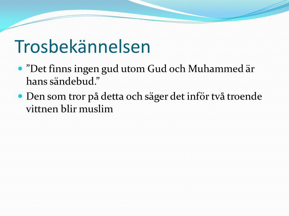 Trosbekännelsen Det finns ingen gud utom Gud och Muhammed är hans sändebud.