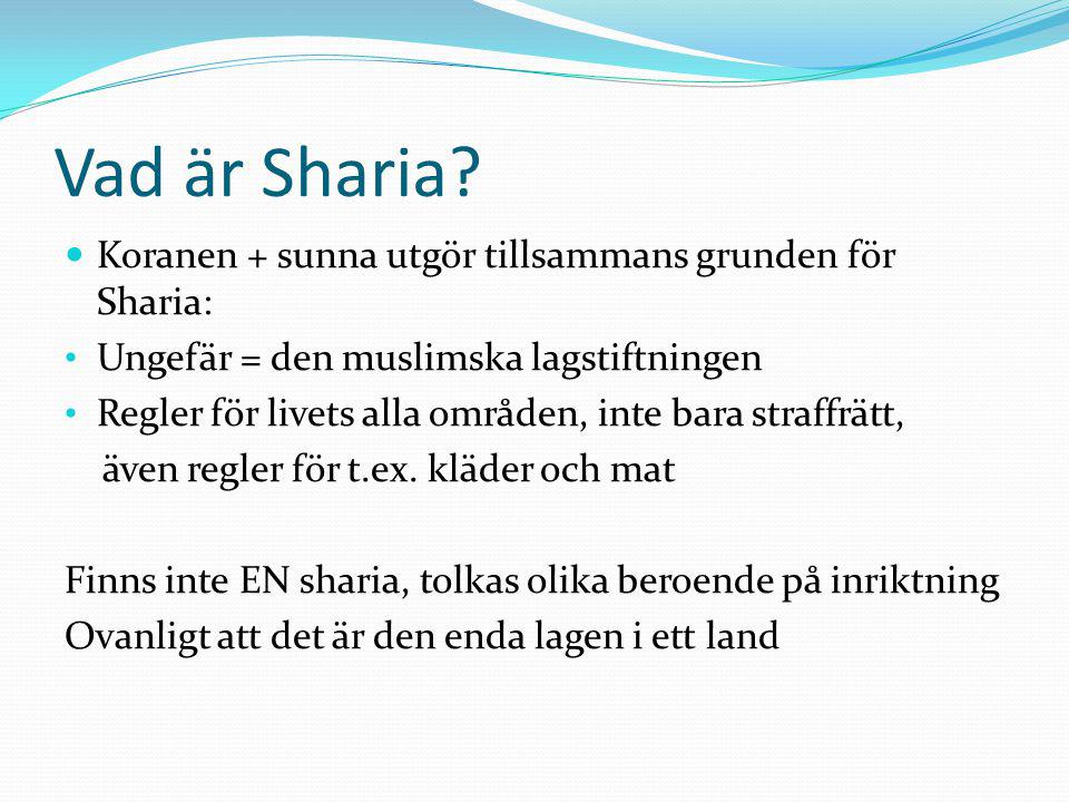 Vad är Sharia Koranen + sunna utgör tillsammans grunden för Sharia: