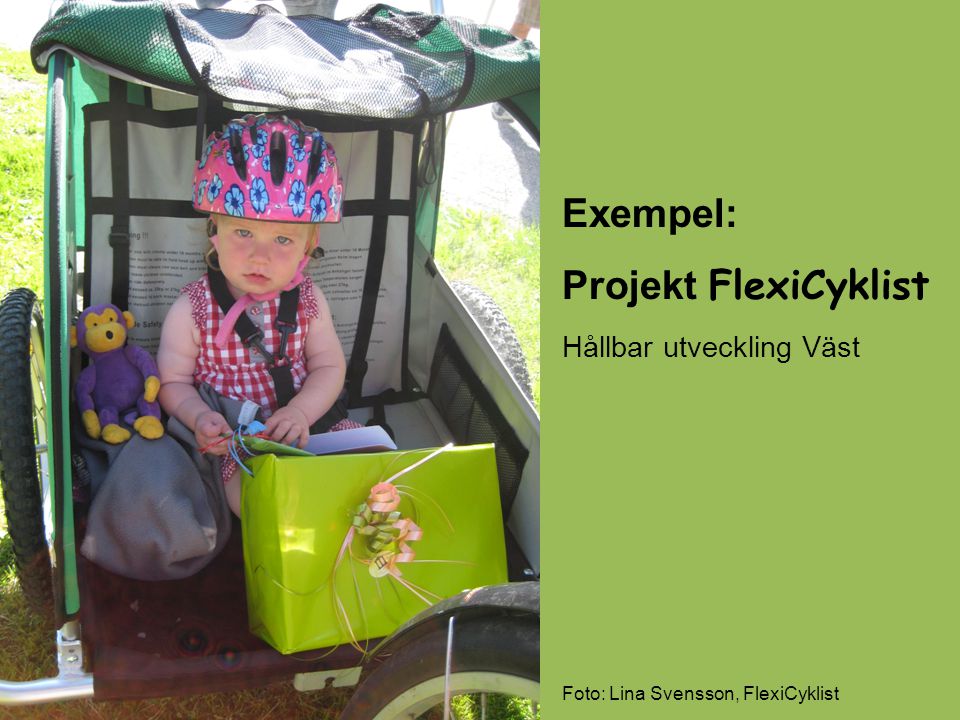 Exempel: Projekt FlexiCyklist Hållbar utveckling Väst