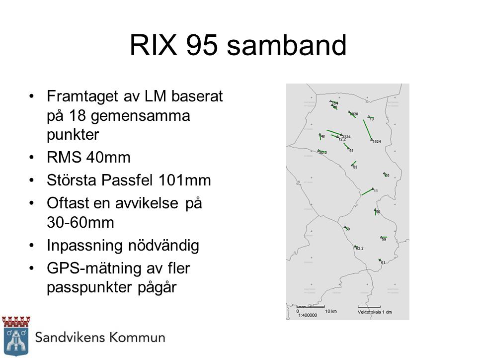 RIX 95 samband Framtaget av LM baserat på 18 gemensamma punkter