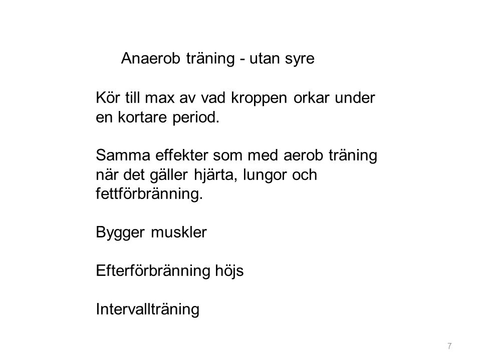 Anaerob träning - utan syre