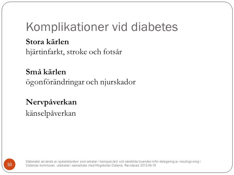 Komplikationer vid diabetes