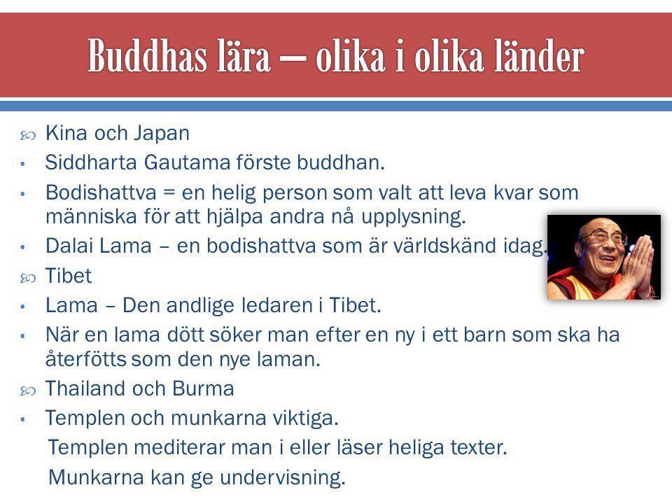 Buddhas lära – olika i olika länder