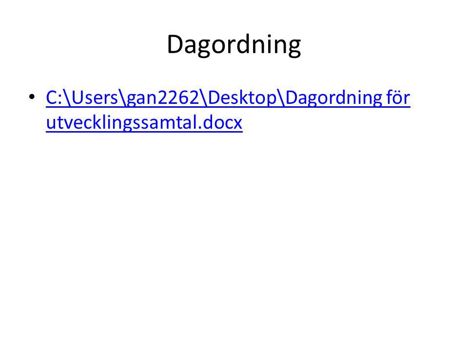 Dagordning C:\Users\gan2262\Desktop\Dagordning för utvecklingssamtal.docx