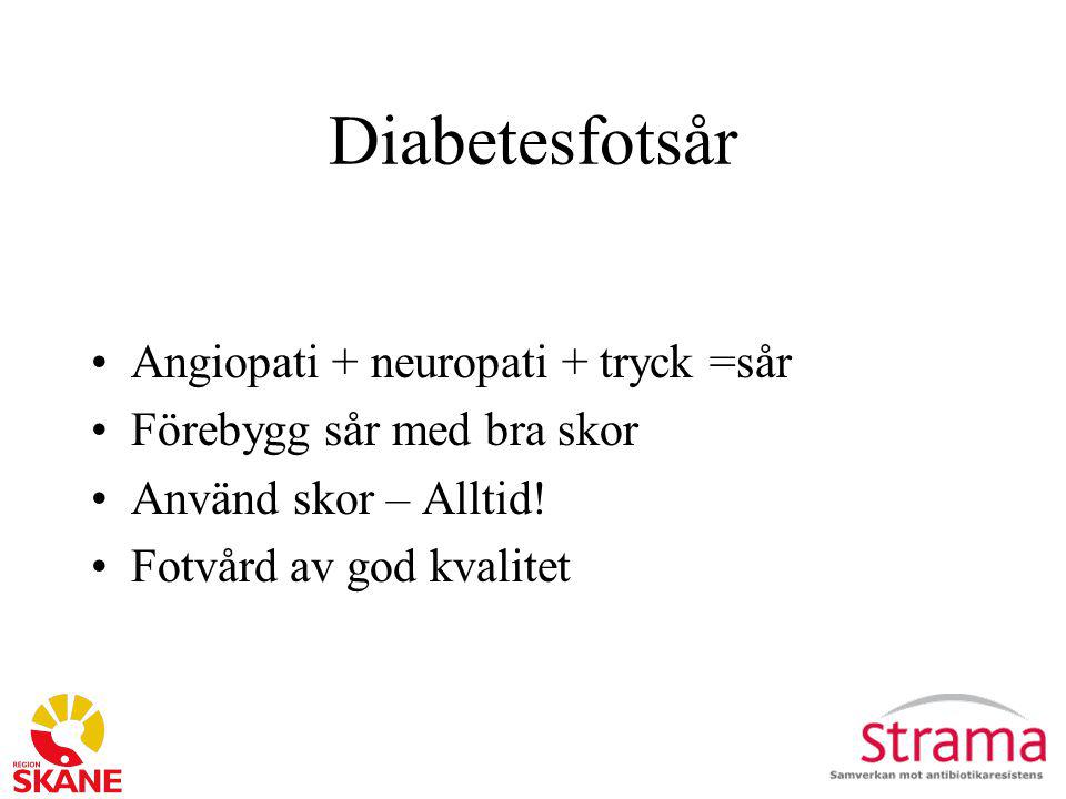 Diabetesfotsår Angiopati + neuropati + tryck =sår