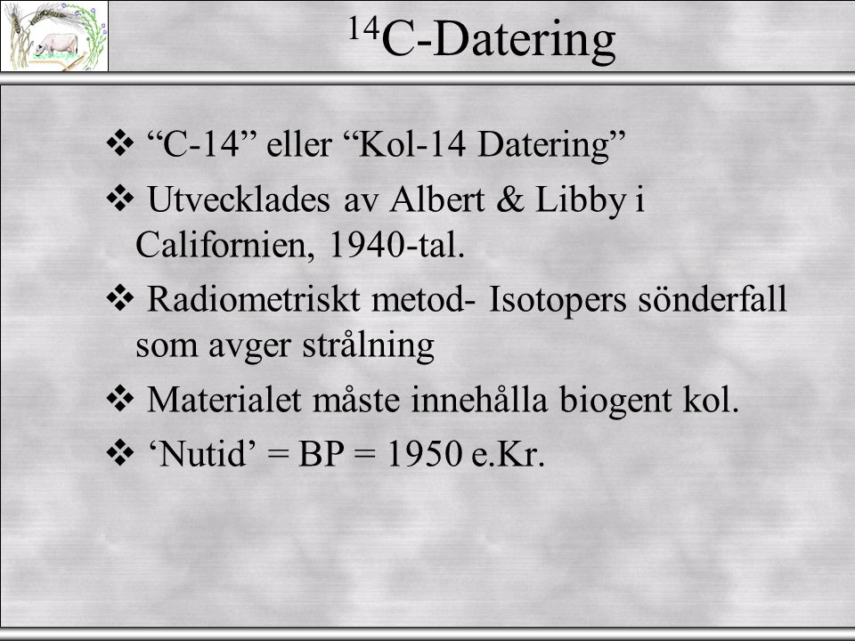 c-14 dating metod