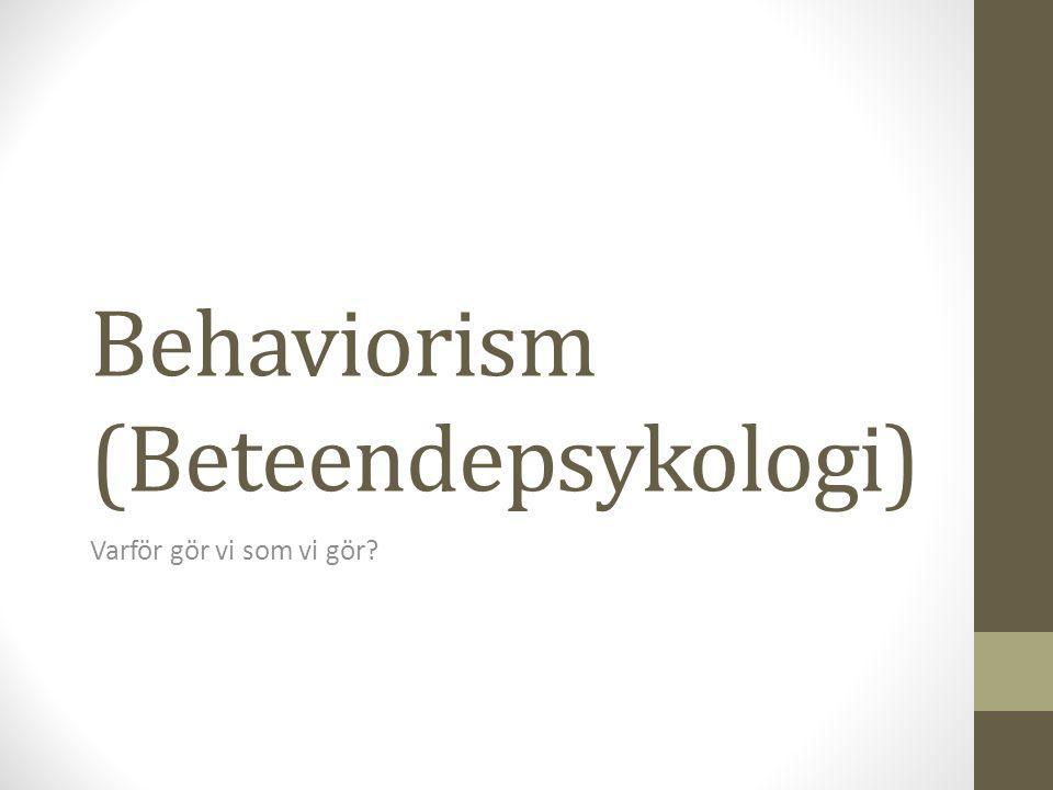 Behaviorism (Beteendepsykologi)