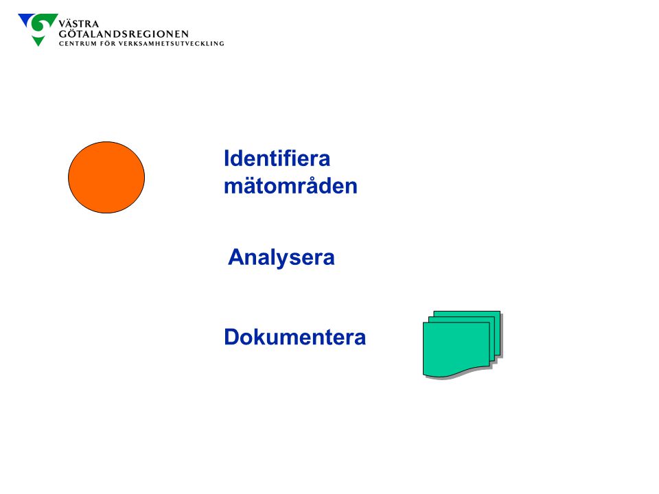 Identifiera mätområden Analysera Anteckningar Dokumentera