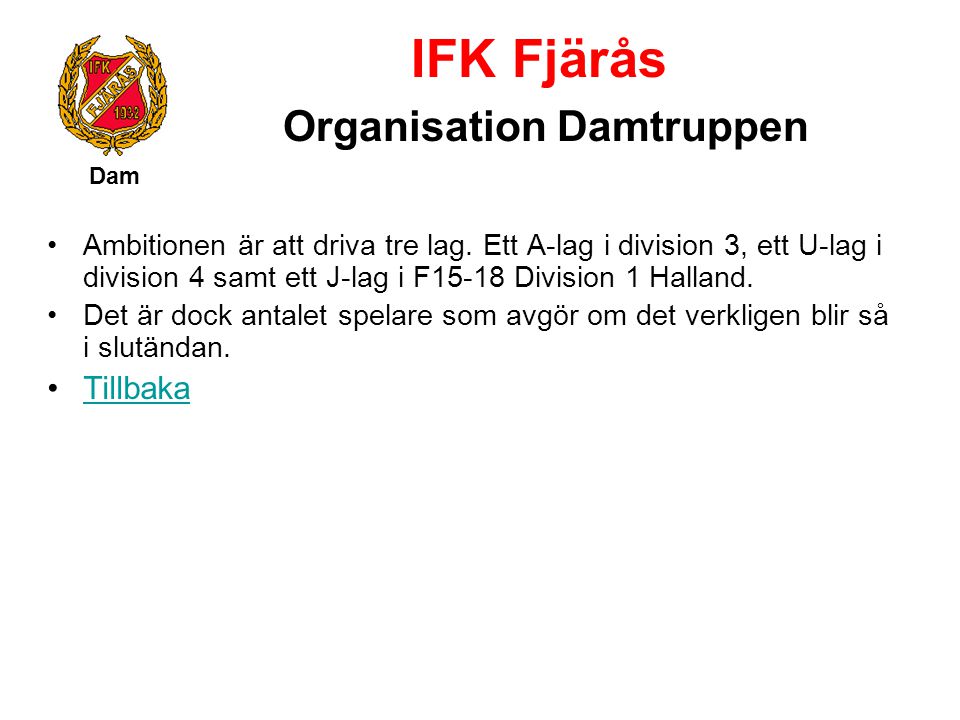 IFK Fjärås Organisation Damtruppen