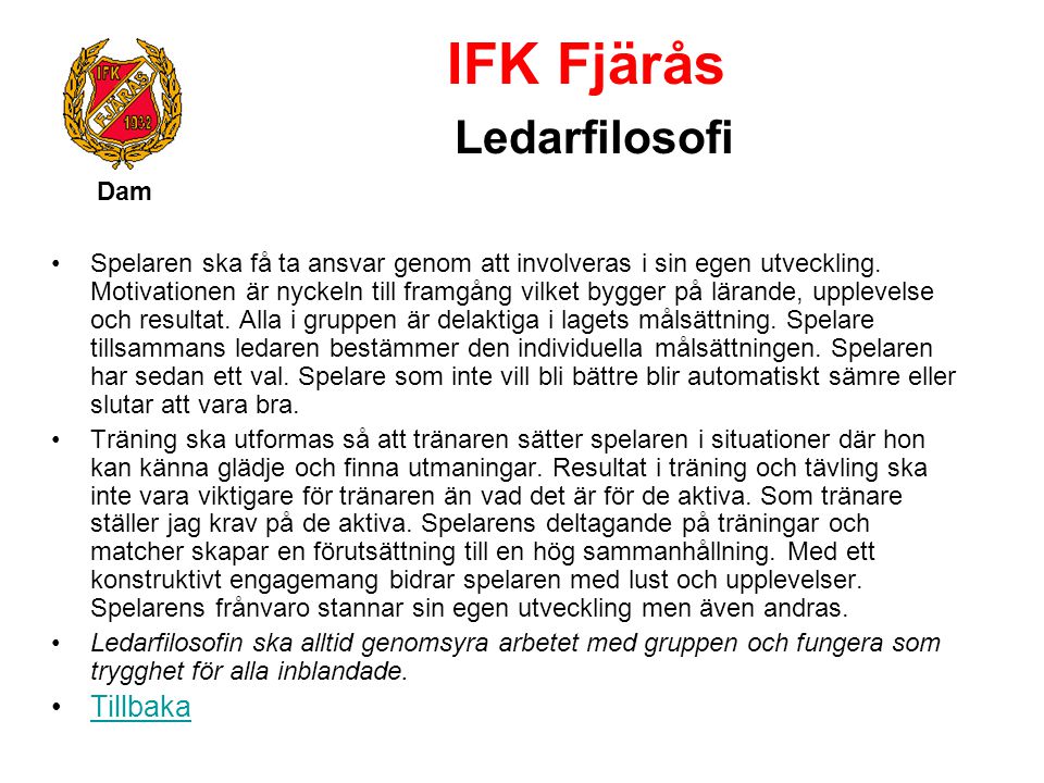 IFK Fjärås Ledarfilosofi