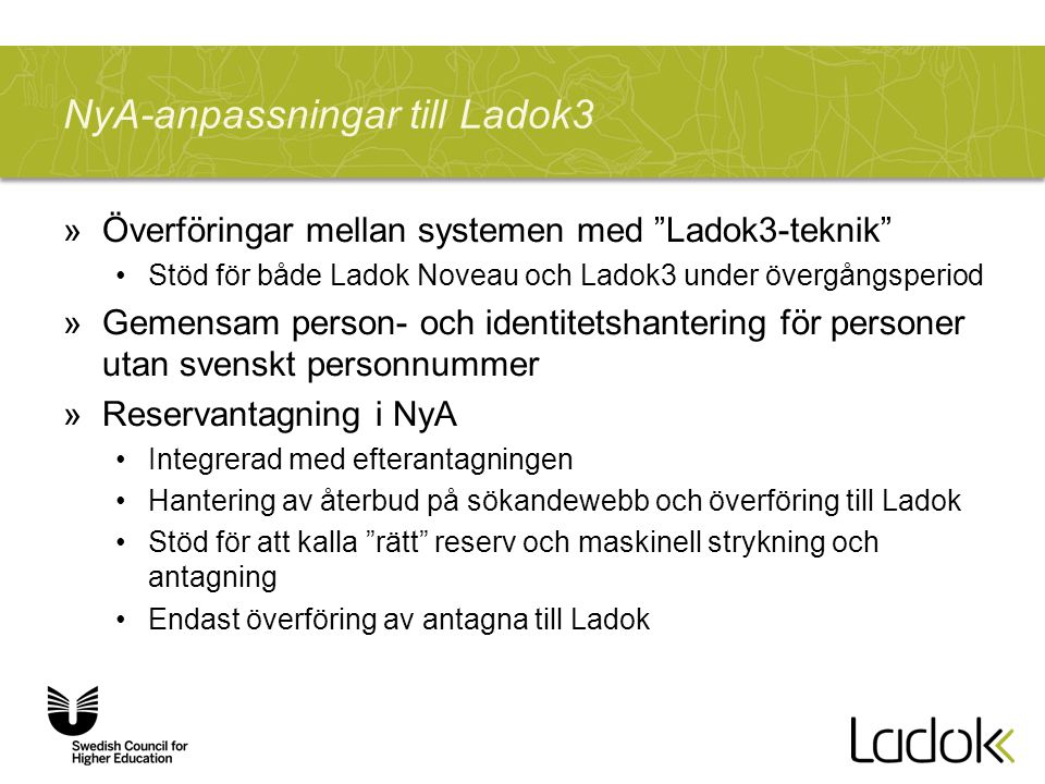 NyA-anpassningar till Ladok3