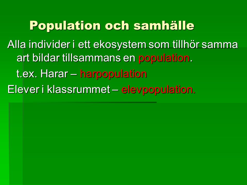 Population och samhälle