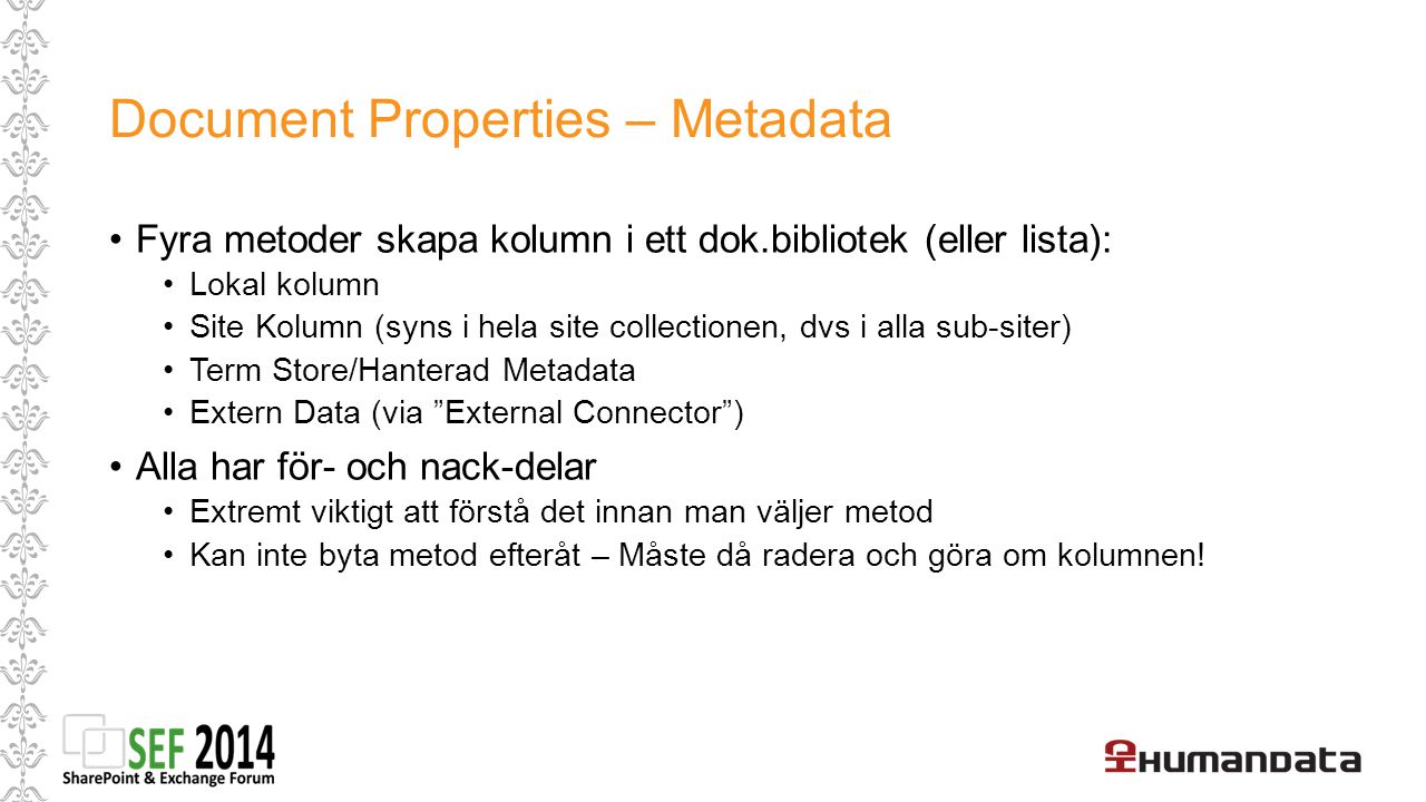Document Properties – Metadata