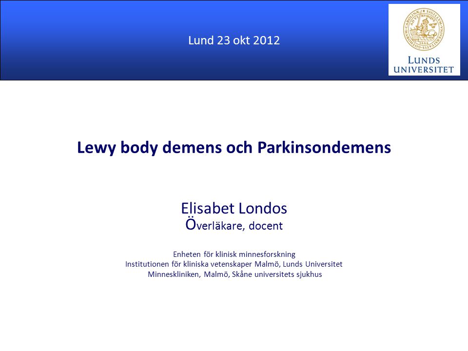 Lewy body demens och Parkinsondemens
