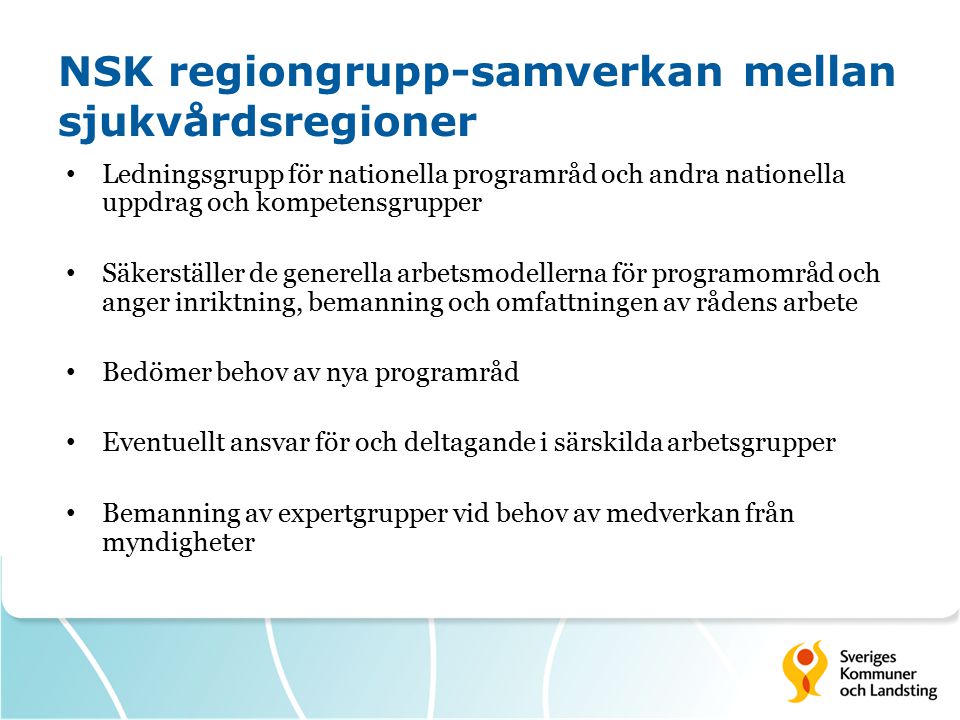 NSK regiongrupp-samverkan mellan sjukvårdsregioner