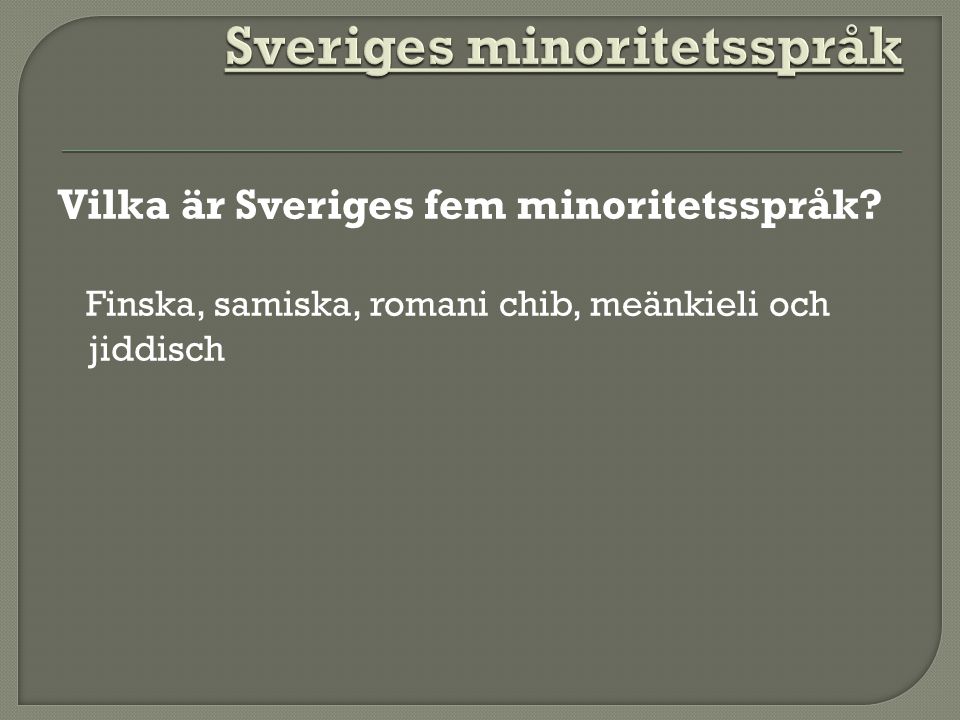 Sveriges minoritetsspråk