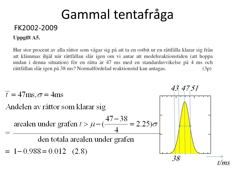 Gammal tentafråga FK t/ms