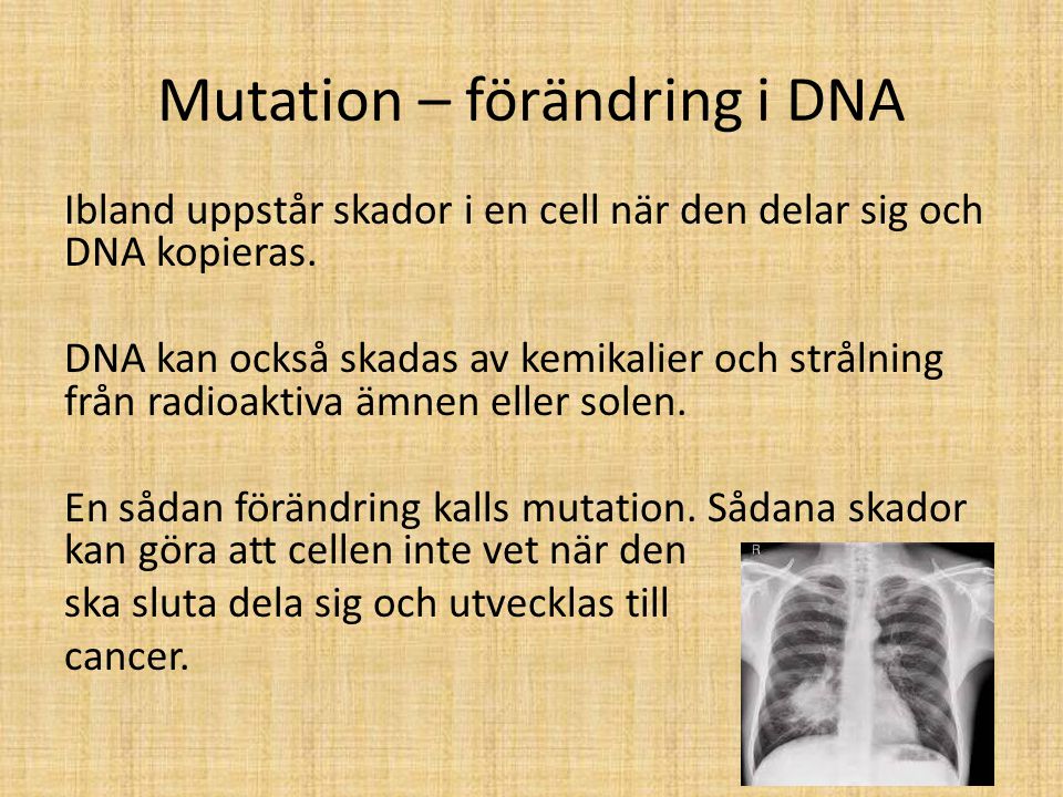 Mutation – förändring i DNA