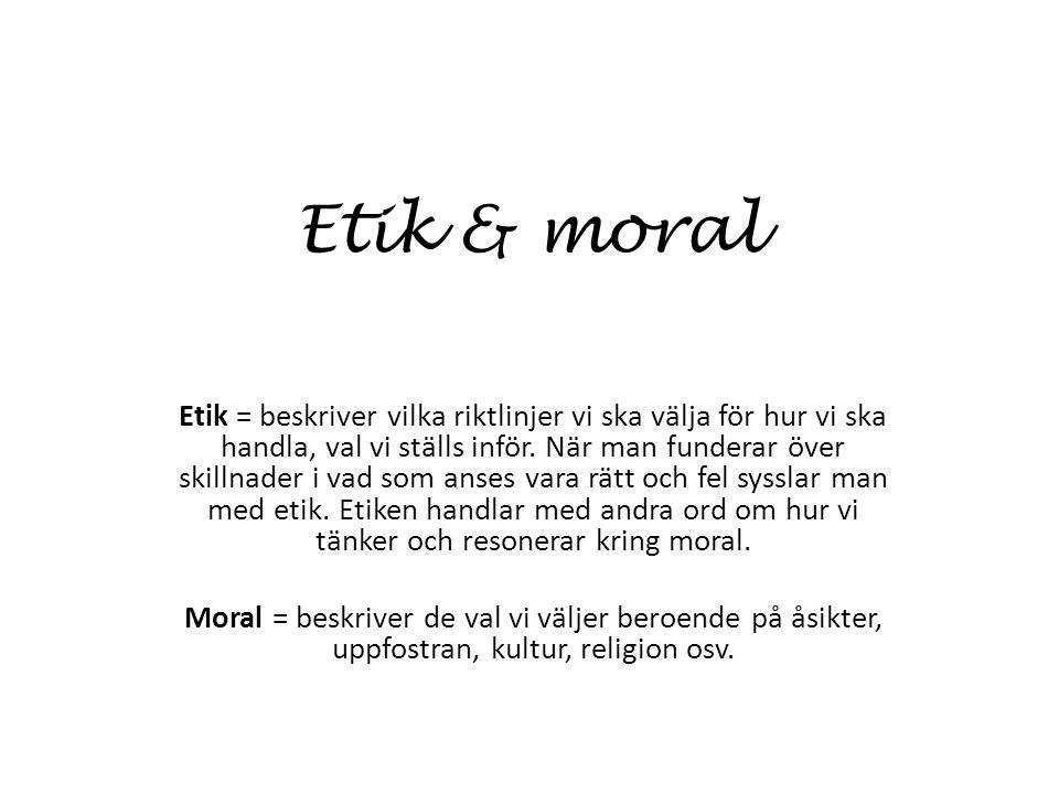 Etik & moral